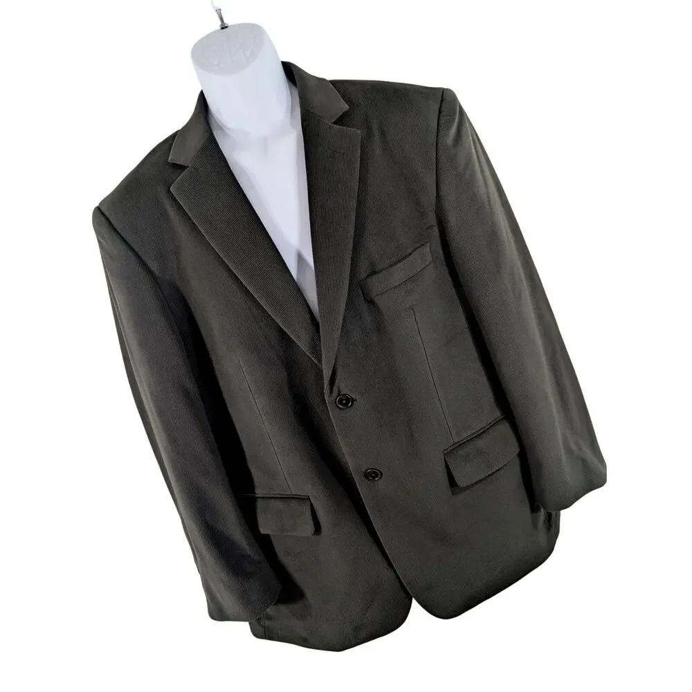 NWOT! PRONTO UOMO! ESPRESSO BROWN FINE, VELVETY CORDUROY 2 BUTTON JACKET! 46S